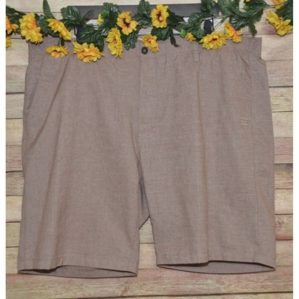 Three Sixty Six Men's Brown Knee Length Golf Shorts Size 44 Elastic Waist